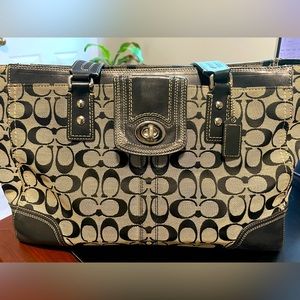 Coach monogram canvas shoulder and tote bag, like new condition